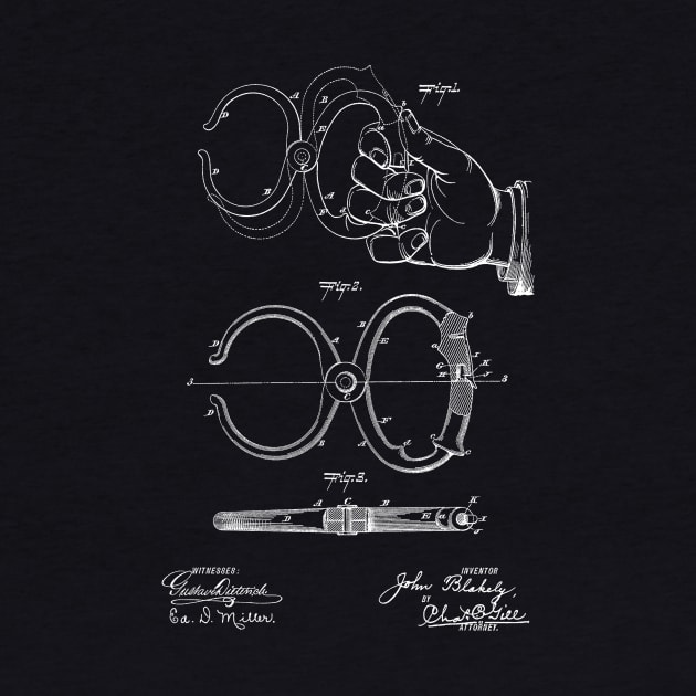 Police Nippers Vintage Patent Hand Drawing by TheYoungDesigns